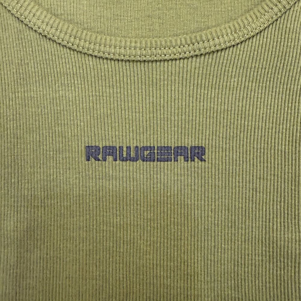 Rawgear Tank Top Mens Small Olive Green Ribbed Cotton Athletic Workout Muscle - Picture 3 of 6